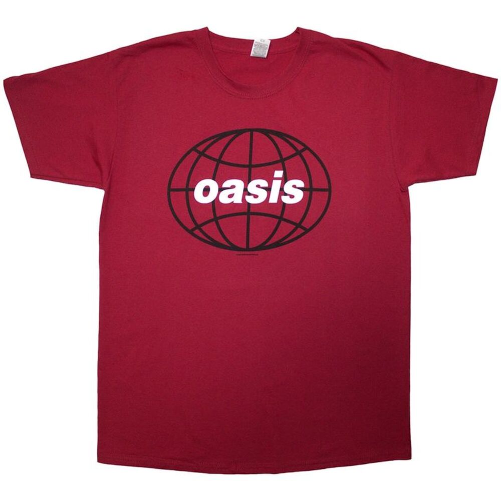 Oasis Unisex Adult 1998 World Tour - South America Back Print T-Shirt / Red